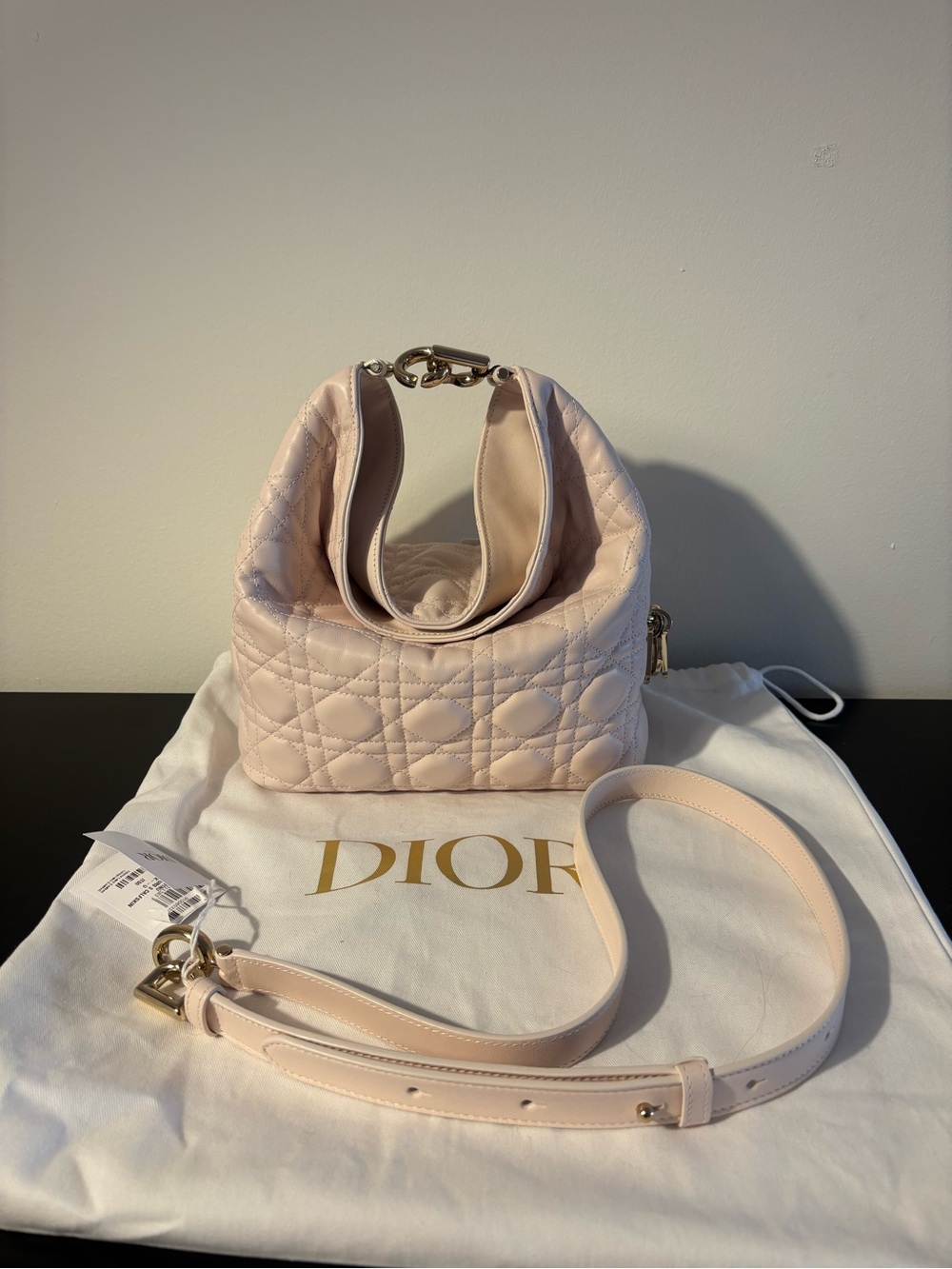 Dior Ballet Pink Quilted Toujours Small Hobo